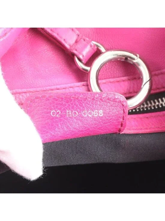 Dior 61 Hobo Leather Tote Shoulder Hand Silver Mee - Picture 9 of 9